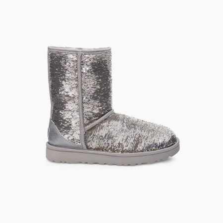 UGG Classic Short Cosmos Sequin - Boots Dame - Gull Sølv (NO-R546)